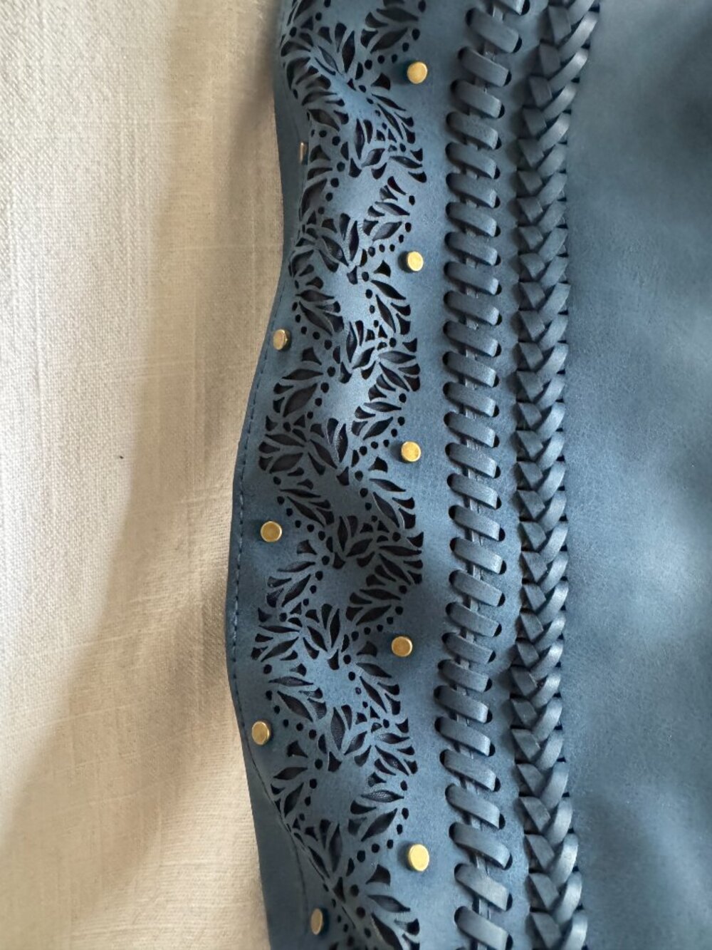 Elle & Jae Gypset Leather Hobo Bag Blue - Picture 3 of 11
